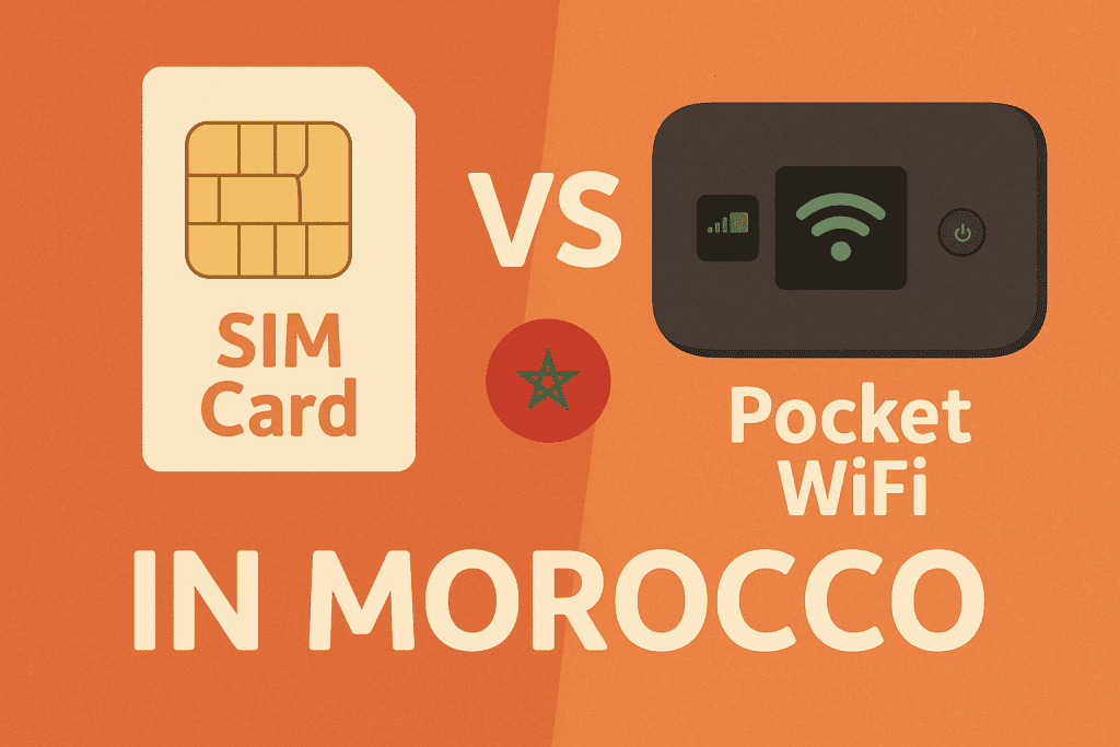 SIM card vs. pocket WiFi in Morocco for reliable internet access.