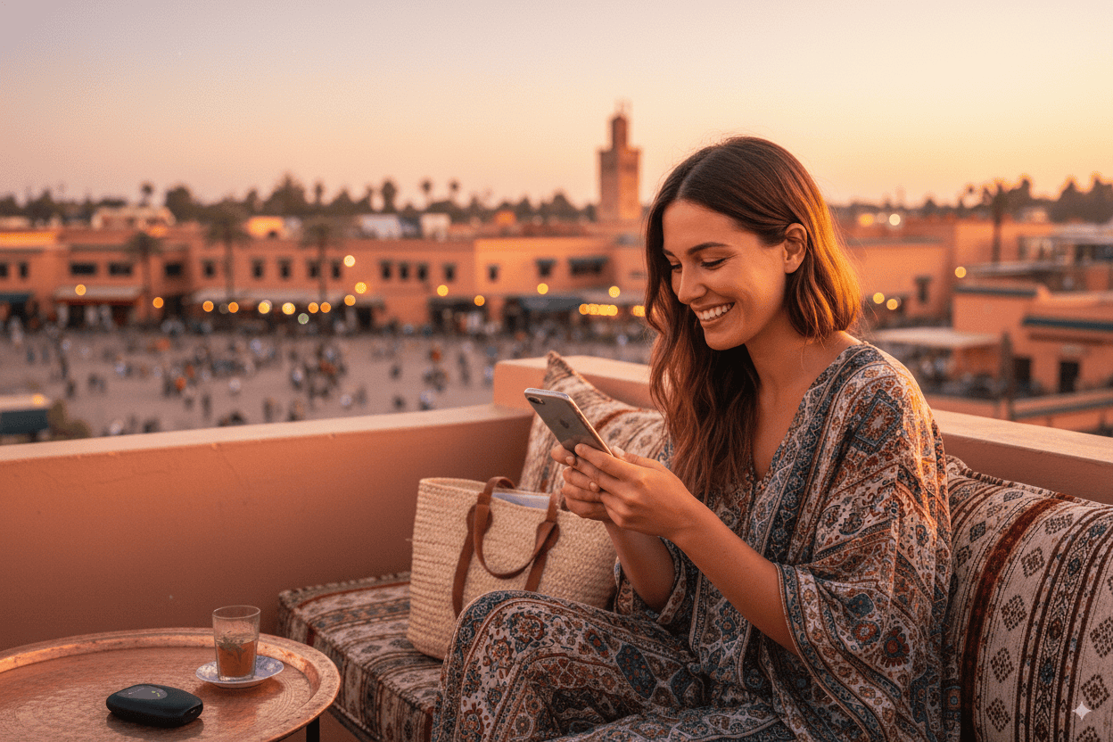 Enjoy seamless connectivity with Pocket Wifi Morocco on your travels in Morocco. Stay connected anywhere, anytime.