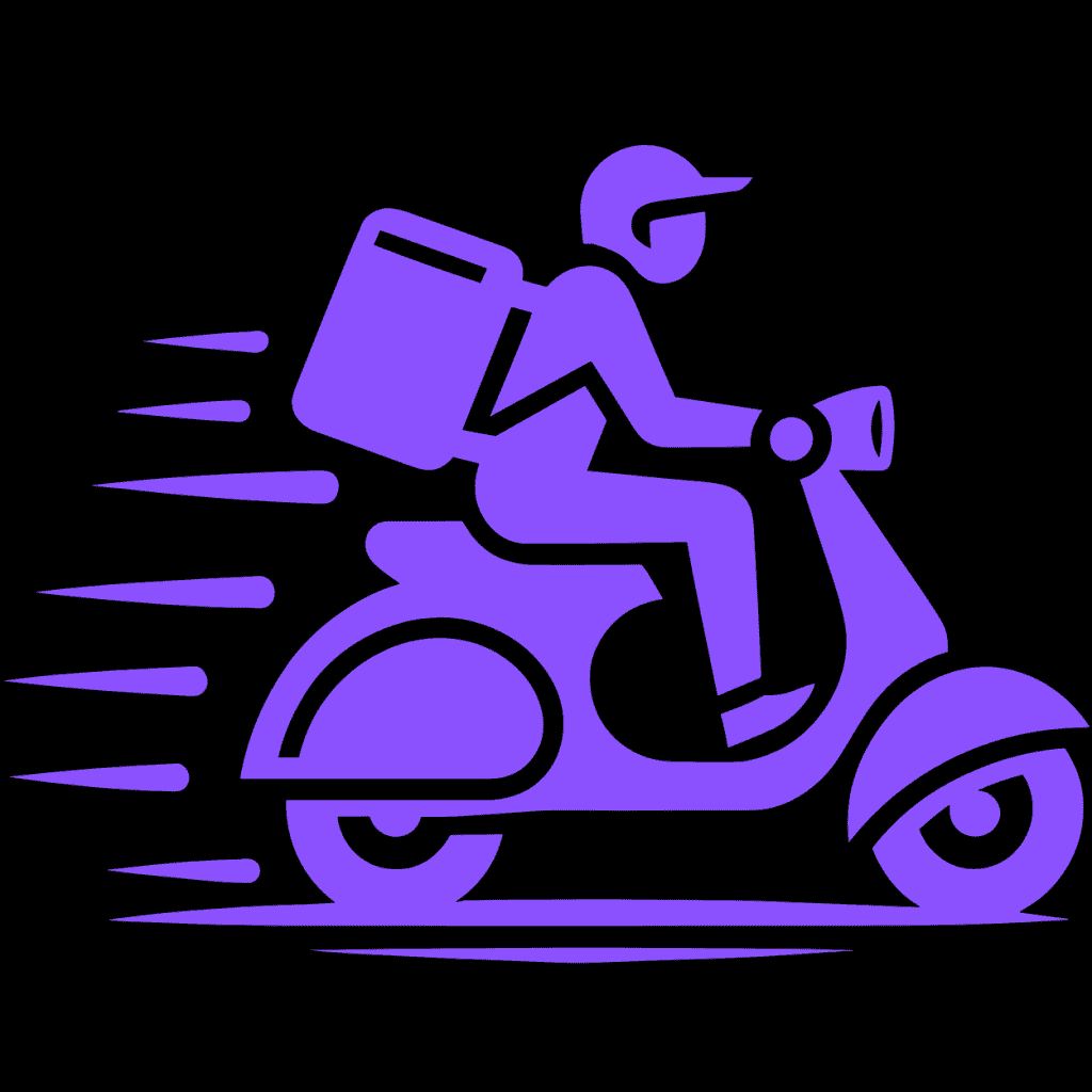 Delivery scooter with package, fast transportation in Morocco.