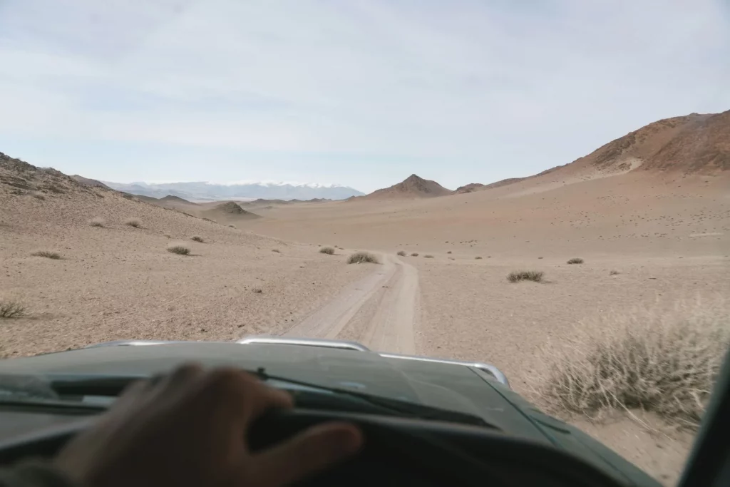 Road winding through a dry mountainous landscape